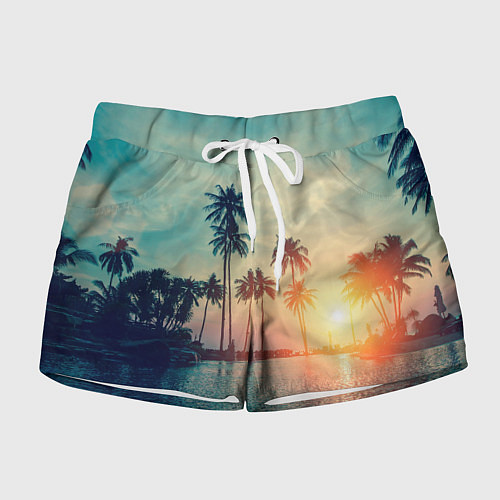 Женские шорты Пальмы / 3D-принт – фото 1
