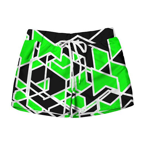 Женские шорты Зелёное трубы / 3D-принт – фото 1