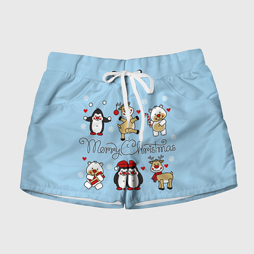 Женские шорты С рождеством! / 3D-принт – фото 1