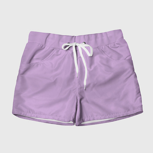Женские шорты Глициниевый цвет без рисунка / 3D-принт – фото 1