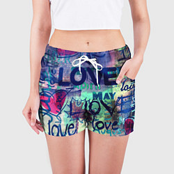 Шорты женские LOVE, цвет: 3D-принт — фото 2