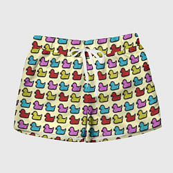 Женские шорты Утиный фон Утки Ducks