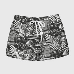 Шорты женские Механика Автомобиль, цвет: 3D-принт