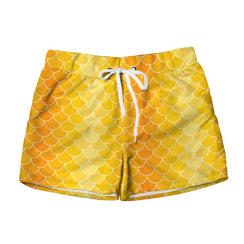 Женские шорты Желтая чешуя / 3D-принт – фото 1