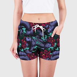 Шорты женские Японские карпы, цвет: 3D-принт — фото 2