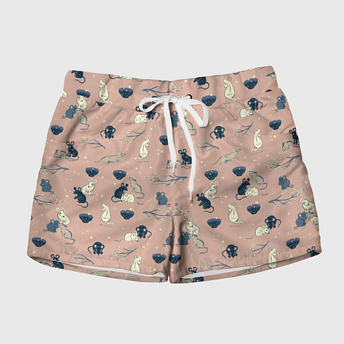 Женские шорты Мышки в японском стиле / 3D-принт – фото 1