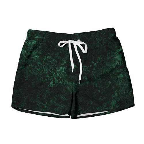 Женские шорты Темно-зеленый мраморный узор / 3D-принт – фото 1