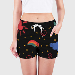 Шорты женские Мрачное детство, цвет: 3D-принт — фото 2