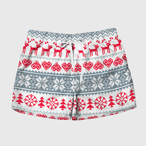 Женские шорты Вязаный рисунок / 3D-принт – фото 1