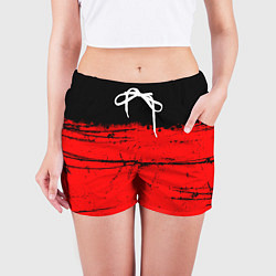 Шорты женские КРАСНЫЙ ГРАНЖ RED GRUNGE, цвет: 3D-принт — фото 2