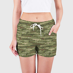 Шорты женские Оружие камуфляж, цвет: 3D-принт — фото 2