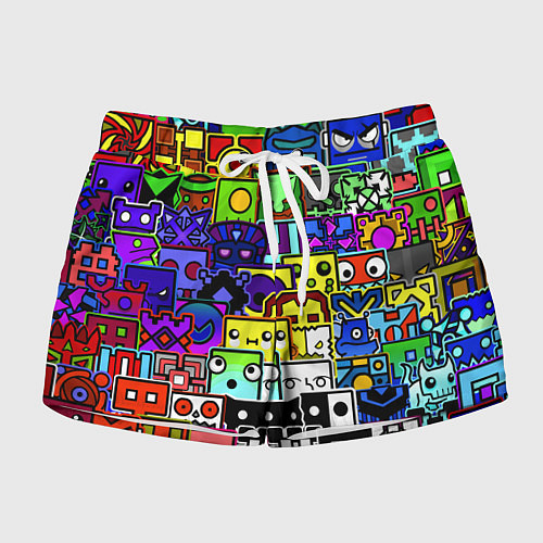 Женские шорты Geometry Dash: All Skins / 3D-принт – фото 1