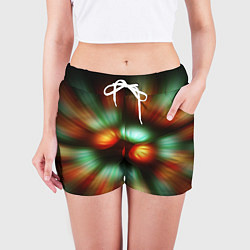 Шорты женские Вспышка света в виде ярких линий, цвет: 3D-принт — фото 2