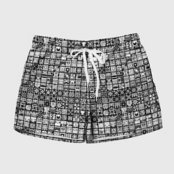 Женские шорты Geometry Dash: BW Pattern
