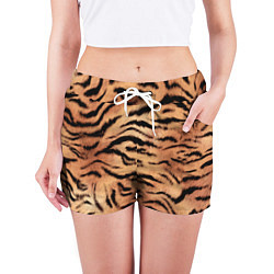 Шорты женские Шкура тигра текстура, цвет: 3D-принт — фото 2