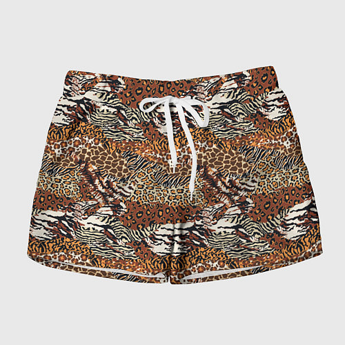 Женские шорты Шкуры Диких Животных / 3D-принт – фото 1