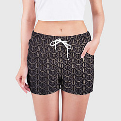 Шорты женские Кольчуга железная средневековая, цвет: 3D-принт — фото 2