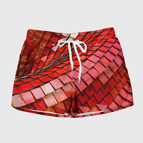 Женские шорты Красная спартаковская чешуя / 3D-принт – фото 1