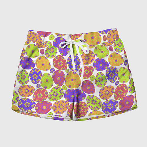 Женские шорты Разукрашенные пасхальные яйца / 3D-принт – фото 1