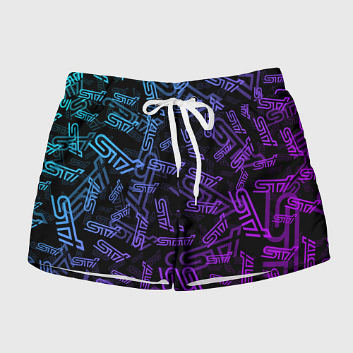 Женские шорты STI NEON PATTERN / 3D-принт – фото 1