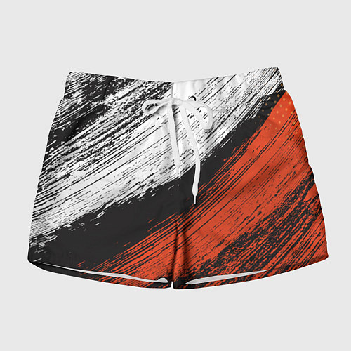 Женские шорты БЕЛО-РЫЖИЙ ГРАНЖ / 3D-принт – фото 1
