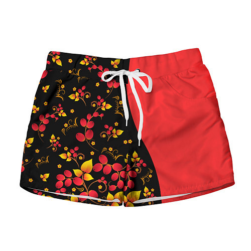 Женские шорты Хохлома Русская роспись / 3D-принт – фото 1