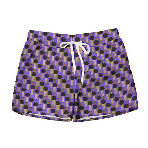 Женские шорты Свидетель из Фрязино фиолетовый / 3D-принт – фото 1