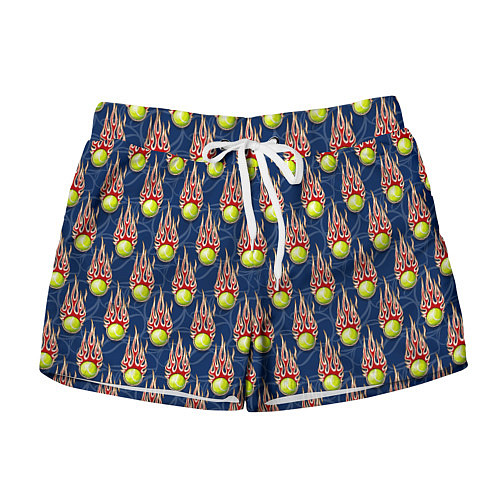 Женские шорты Теннисные мячики в огне / 3D-принт – фото 1