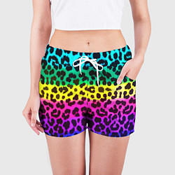 Шорты женские Leopard Pattern Neon, цвет: 3D-принт — фото 2