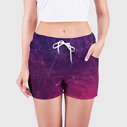 Шорты женские Абстрактные взаимосвязанные линии, цвет: 3D-принт — фото 2
