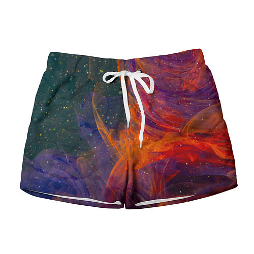 Женские шорты Разноцветный абстрактный дым / 3D-принт – фото 1