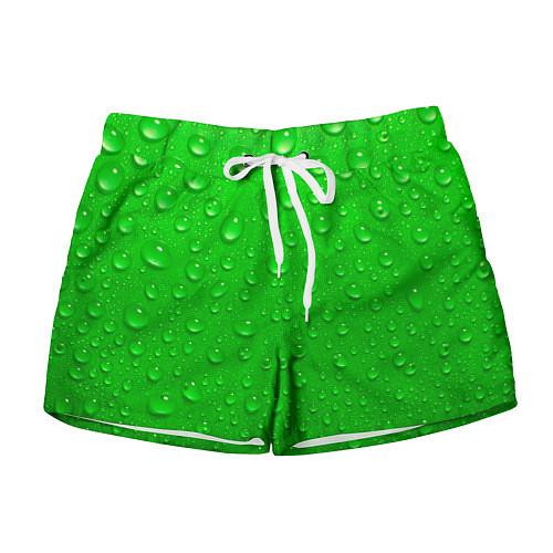 Женские шорты Зеленый фон с росой / 3D-принт – фото 1