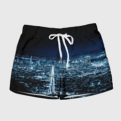 Шорты женские Ночной город night city, цвет: 3D-принт