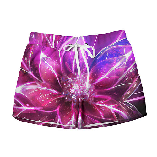 Женские шорты Неоновый Цветок Neon Flower / 3D-принт – фото 1