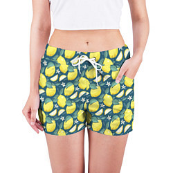 Шорты женские Cute lemon pattern, цвет: 3D-принт — фото 2
