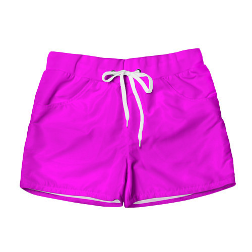 Женские шорты Однотонный розовый неоновый Пион / 3D-принт – фото 1