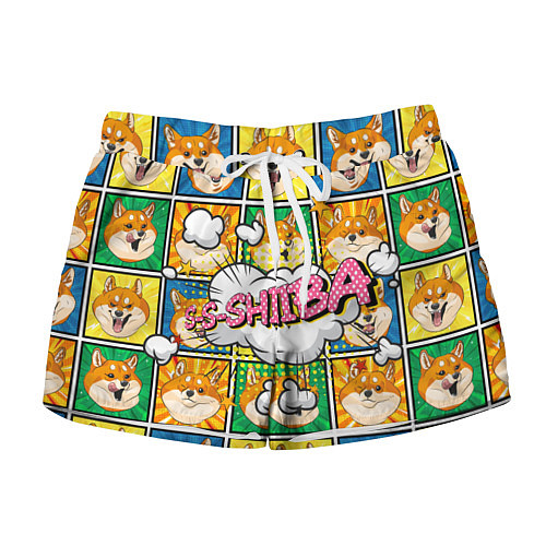 Женские шорты Pop art shiba inu / 3D-принт – фото 1