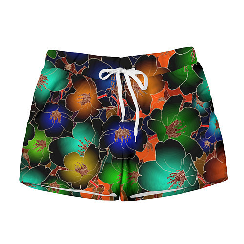 Женские шорты Vanguard floral pattern Summer night Fashion trend / 3D-принт – фото 1
