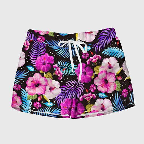 Женские шорты Floral pattern Summer night Fashion trend / 3D-принт – фото 1