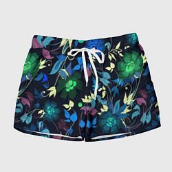 Шорты женские Color summer night Floral pattern, цвет: 3D-принт