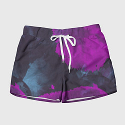 Шорты женские Акварельная абстракция фуксия, цвет: 3D-принт