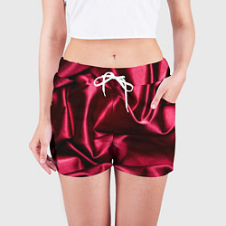 Шорты женские Шелк Бордо, цвет: 3D-принт — фото 2