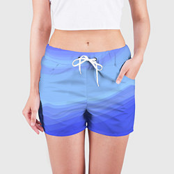 Шорты женские Blue abstract pattern, цвет: 3D-принт — фото 2