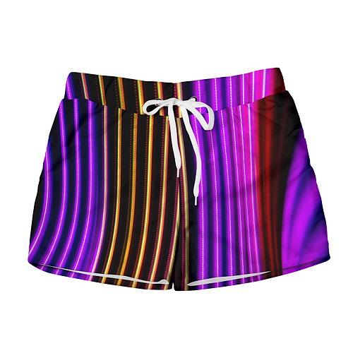 Женские шорты Неоновые линейные фонари - Фиолетовый / 3D-принт – фото 1