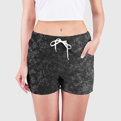 Шорты женские Black marble Черный мрамор, цвет: 3D-принт — фото 2