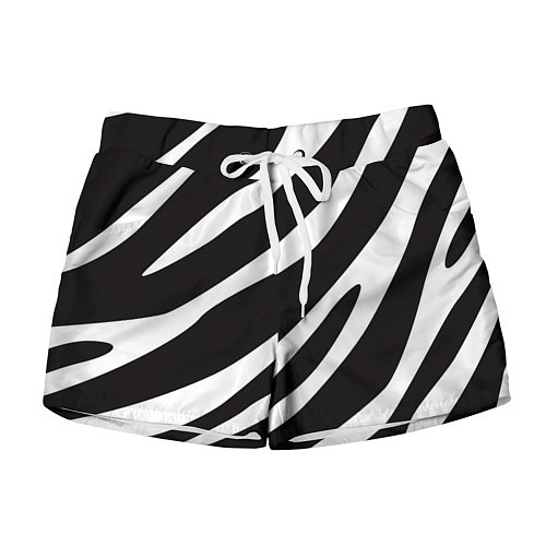 Женские шорты Анималистичный рисунок зебра / 3D-принт – фото 1