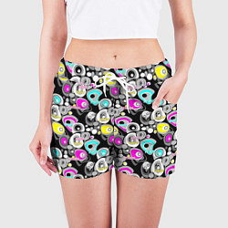 Шорты женские Sport and fitness dark background, цвет: 3D-принт — фото 2