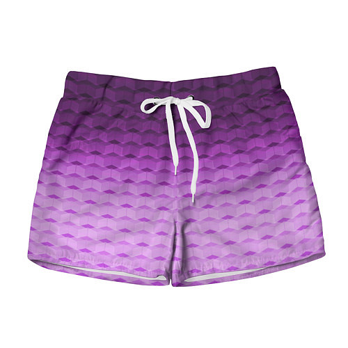 Женские шорты Фиолетово-розовый геометрический узор Градиент / 3D-принт – фото 1