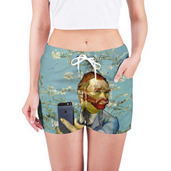 Шорты женские Ван Гог Селфи - Арт Портрет, цвет: 3D-принт — фото 2