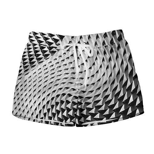 Женские шорты Серебряная ребристая поверхность / 3D-принт – фото 1